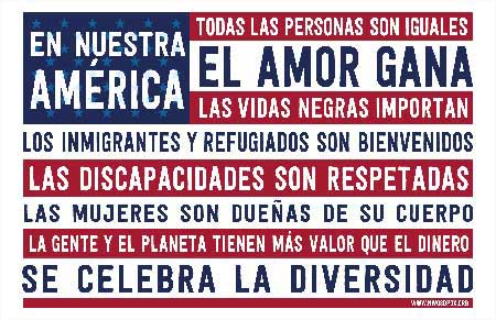 In Our America sign spanish