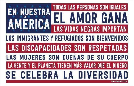 In Our America sign spanish