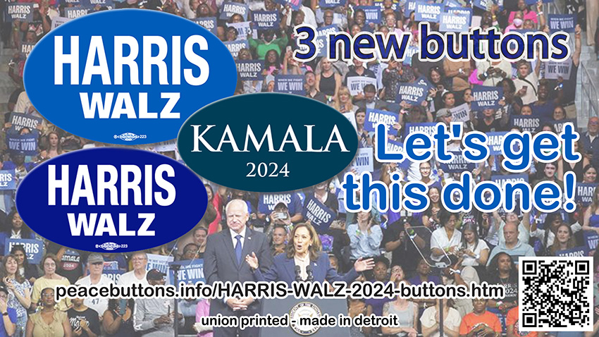 Harris Walz buttons ad